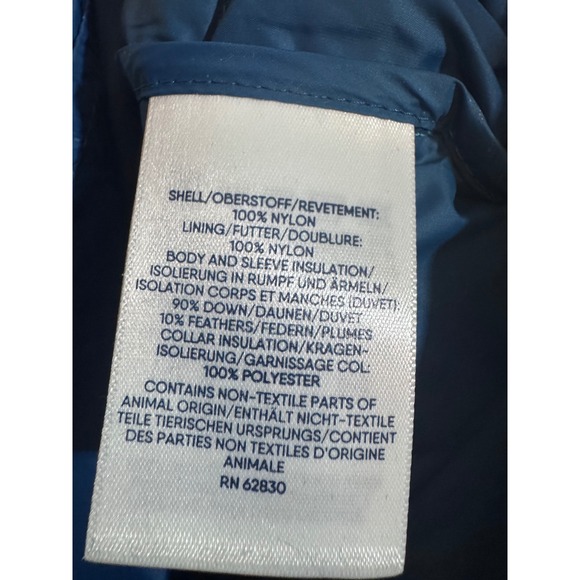 Lands End Womens Puffer Vest Blue Light Blue Colorblock Quilted Zip Up XL - Picture 7 of 8